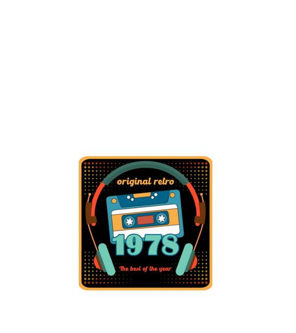 original retro audió kazetta, füles, régi magnókazetta évszámmal. 1978 minta fehér pólón