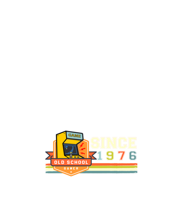 old school gamer, since 1960, régi játékos, szültésnap, 1976 minta sötétkék pólón