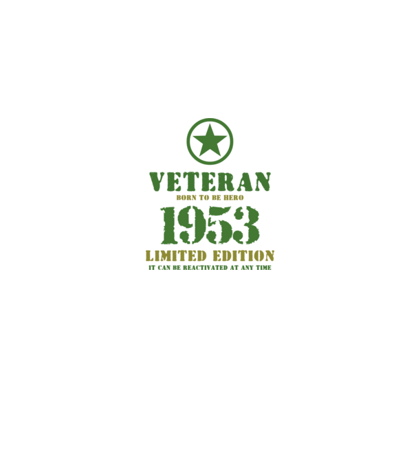 VETERAN, BORN TO BE HERO, SZÜLETÉSNAPI ÉVSZÁM FELIRATTAL 1953 minta szürke pólón