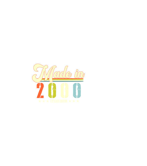 made in 2000, 1st class edition, születésnap, 2000-ben készült minta fekete pólón