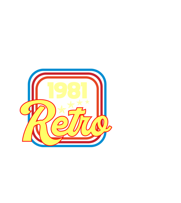 retro születésnapi felirat dátummal 1981 minta fekete pólón