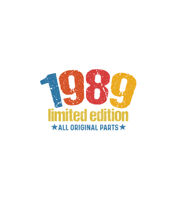 1989 limited edition ,all original parts, retro születésnapi évszám minta fekete pólón