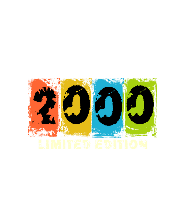 grunge évszám, limited edition felirattal, születésnapi dátum, 2000 minta fehér pólón