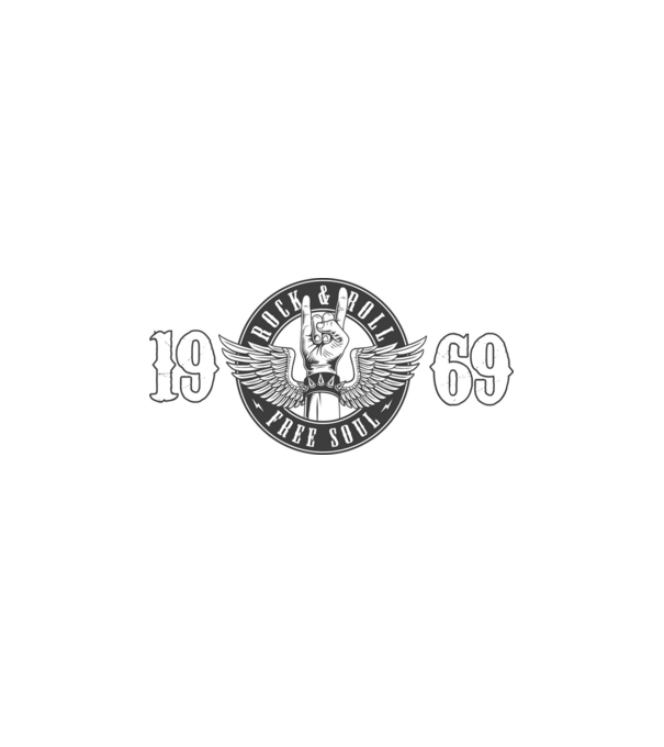 ROK AND ROLL FREE SOUL ÉVSZÁM, ROCKER SZÜLETÉSNAP, 1969 minta fehér/piros pólón