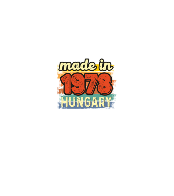 made in hungary felirat, retro évszám, grunge stílus, 1978 minta királykék pólón