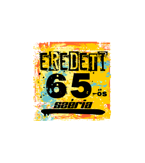 eredeti széria grunge graffiti 65-ös. 65 éves minta fehér pólón