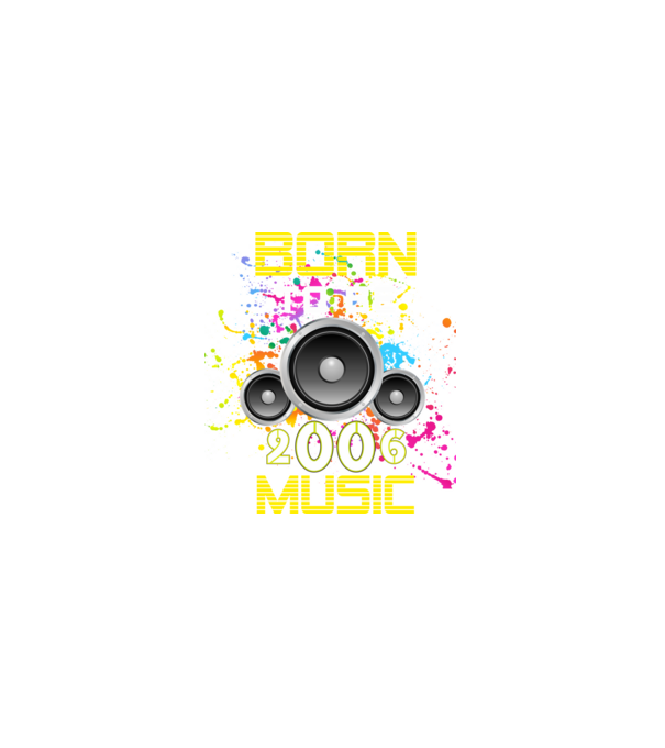 born to be music 2006-ben született, születésnapi póló minta fekete pólón