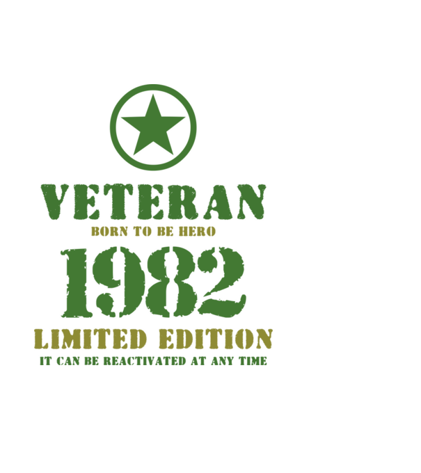 VETERAN, BORN TO BE HERO, SZÜLETÉSNAPI ÉVSZÁM FELIRATTAL 1982 minta világoskék pólón