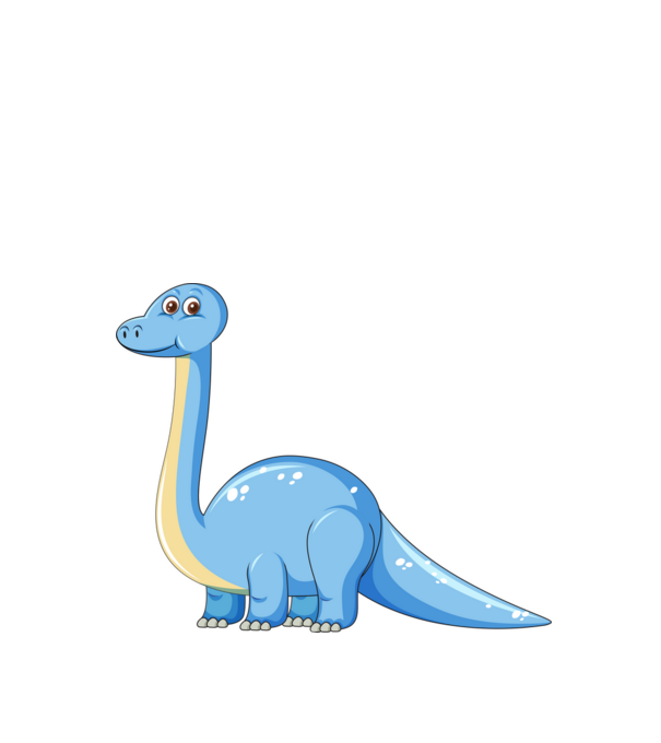 kék dino mesefigura minta fehér pólón