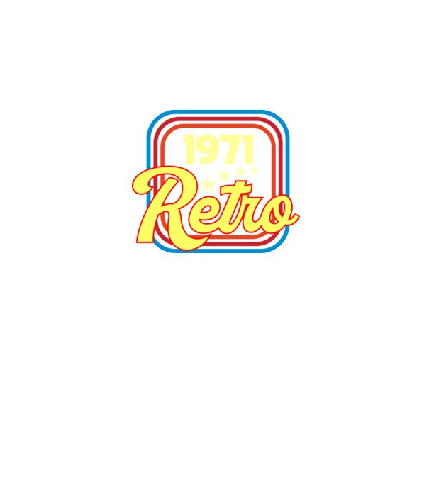 retro születésnapi felirat dátummal 1971 minta fekete pólón