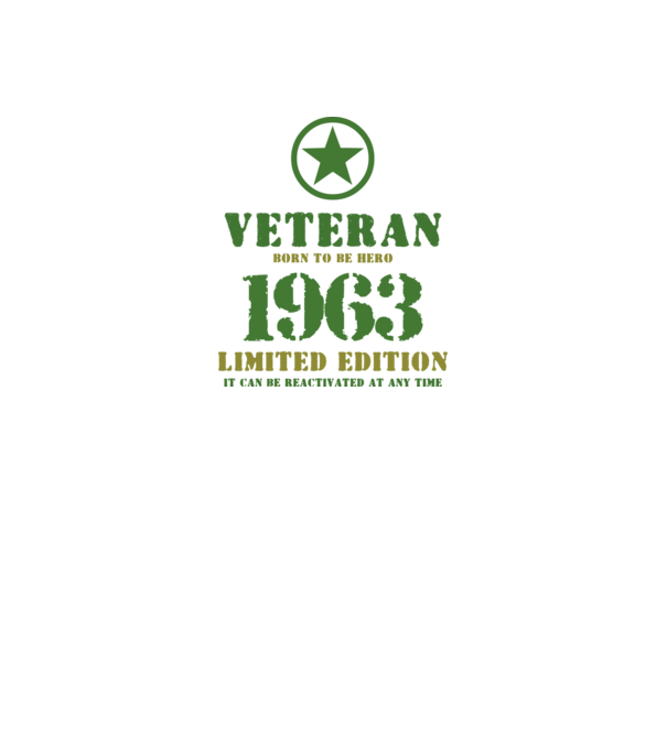 VETERAN, BORN TO BE HERO, SZÜLETÉSNAPI ÉVSZÁM FELIRATTAL 1963 minta fehér pólón