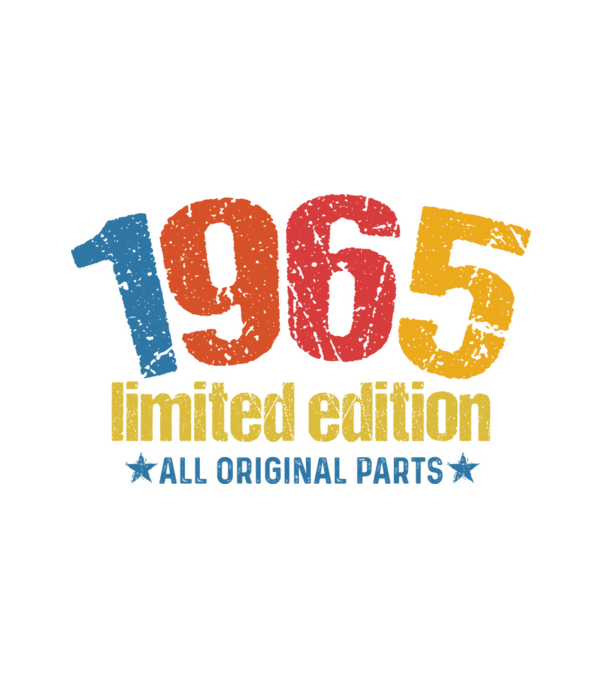 1965 limited edition ,all original parts, retro születésnapi évszám minta fehér pólón