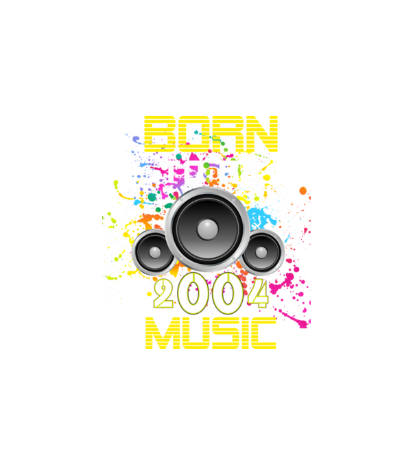 born to be music 2004-ben született minta fehér pólón