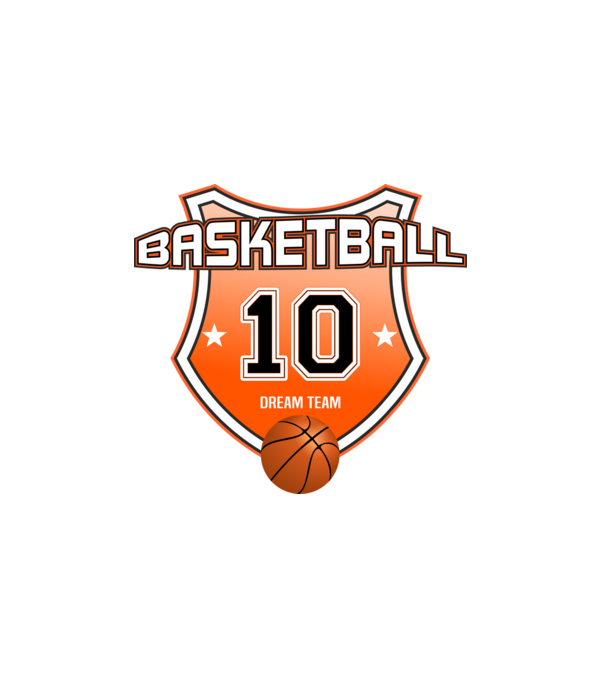 Basketball mezszám. születésnap szülinapi logó 10 éves minta fehér pólón