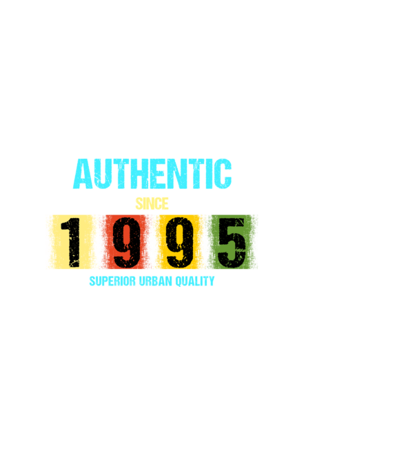 AUTHENTIC SINCE 1995, SUPERIOR URBAN QUALITY, 1995-BEN SZÜLETETT minta fekete pólón