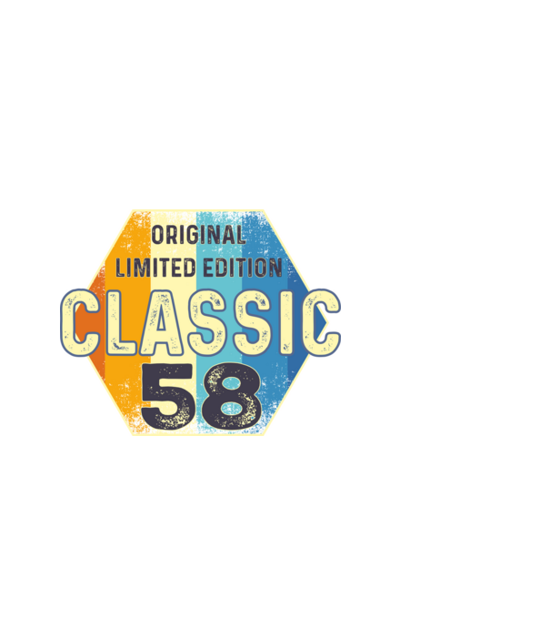 original classic limited edition embléma 58 éves születésnapra minta fekete pólón