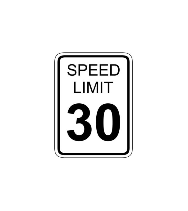 SPEED LIMIT 30 minta fehér pólón