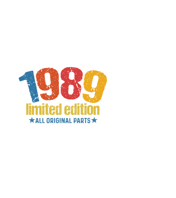 1989 limited edition ,all original parts, retro születésnapi évszám minta fehér pólón