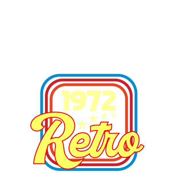 retro születésnapi felirat dátummal 1972 minta fekete pólón