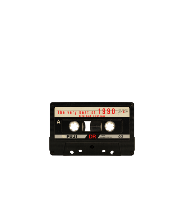 retro audio kazetta, best of the year, születésnapi magnókazetta, 1990 minta fehér pólón
