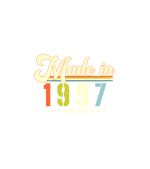 made in 1997, 1st class edition, születésnap, 1997-ben készült minta fehér pólón