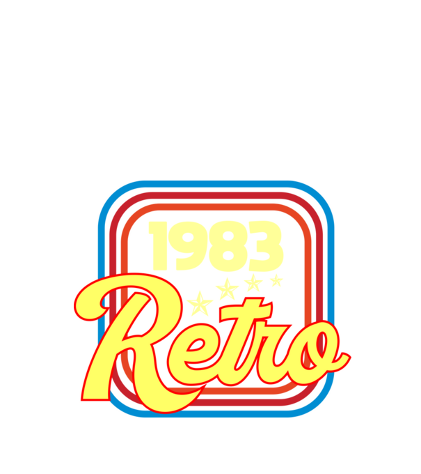 retro születésnapi felirat dátummal 1983 minta fekete pólón