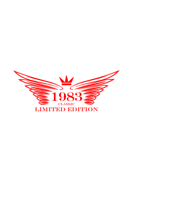 classic limited edition wing, szárnyas koronás születésnapi embléma 1983 minta fekete pólón