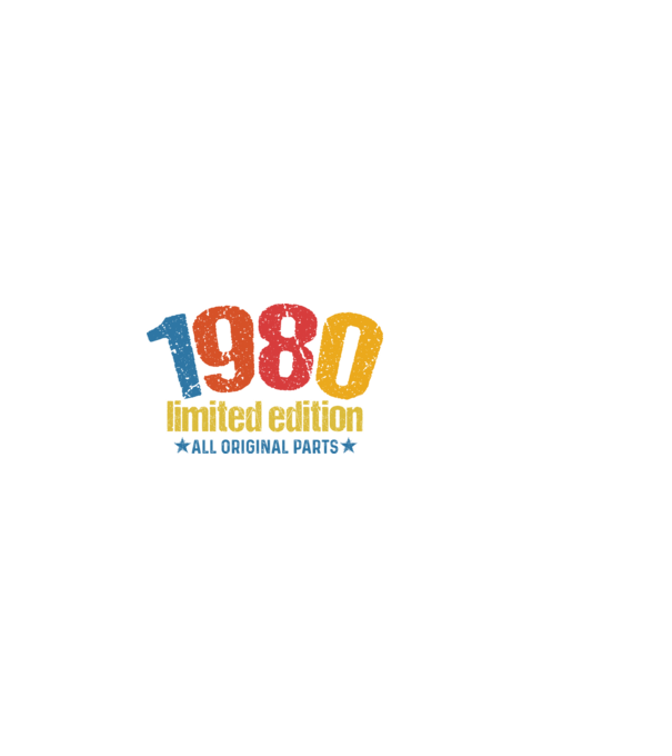 1980 limited edition ,all original parts,retro születésnapi évszám minta fekete pólón