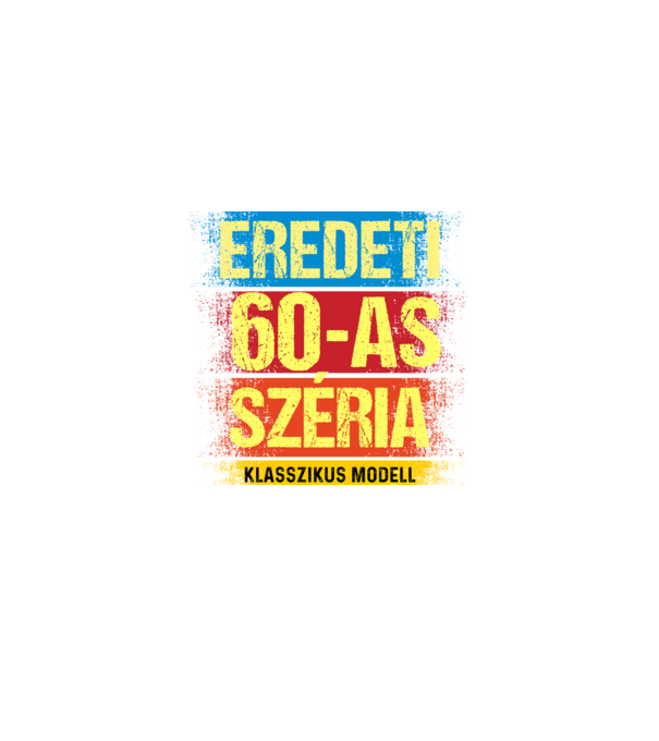 EREDEDI 60-AS SZÉRIA KLASSZKUS MODELL, RETRO SZÜLETÉSNAP minta fekete pólón