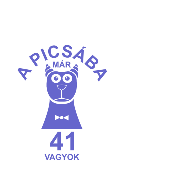 A PICSÁBA már 41 vagyok, 41 éves születésnapi póló, szomorú kutya, vicces születésnapi póló minta fehér pólón