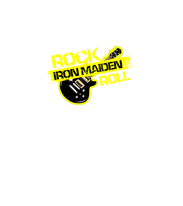 rock and roll gitár IRON MAIDEN minta türkiz pólón