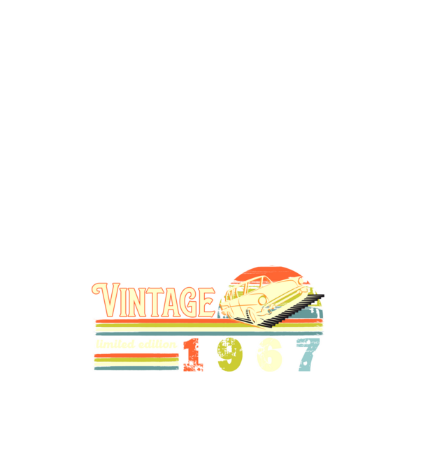 vintage, limited edidtion, retro születésnapi felirat, évszám veterán autóval, 1967 minta fehér pólón