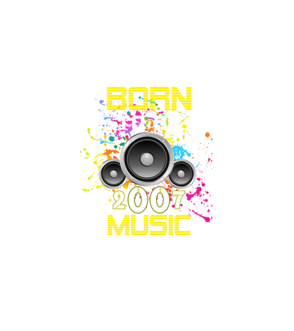 born to be music 2007-ben született minta fekete pólón