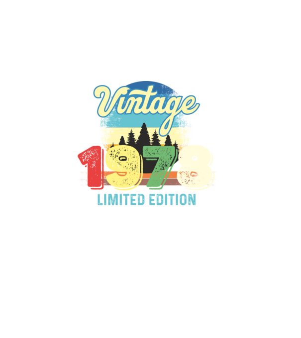 vintage évszám, limited edition, 1978-ban születetteknek minta fekete pólón