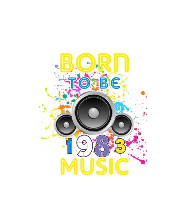 born to be music születésnapi DJ ,1983-ban született minta fehér pólón