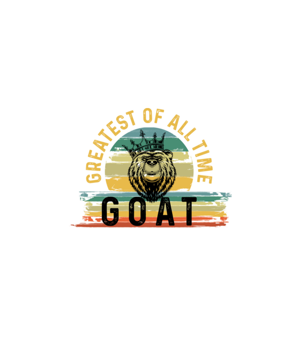 GOAT , MEDVE FEJ, MINDEN IDŐK LEGJOBBJA ,korona, király minta fehér pólón