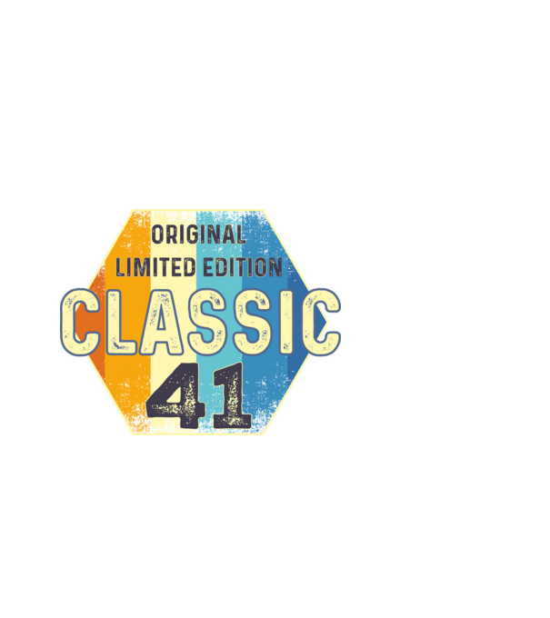 original classic limited edition embléma 41 éves születésnapra minta fekete pólón