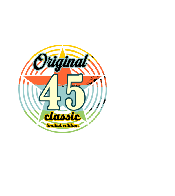 original classic, limited edition, születésnapi embléma, 45 éves minta fekete pólón