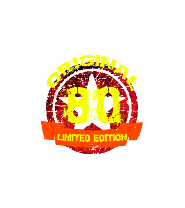 original limited edition 80 éves, születésnap minta fehér pólón