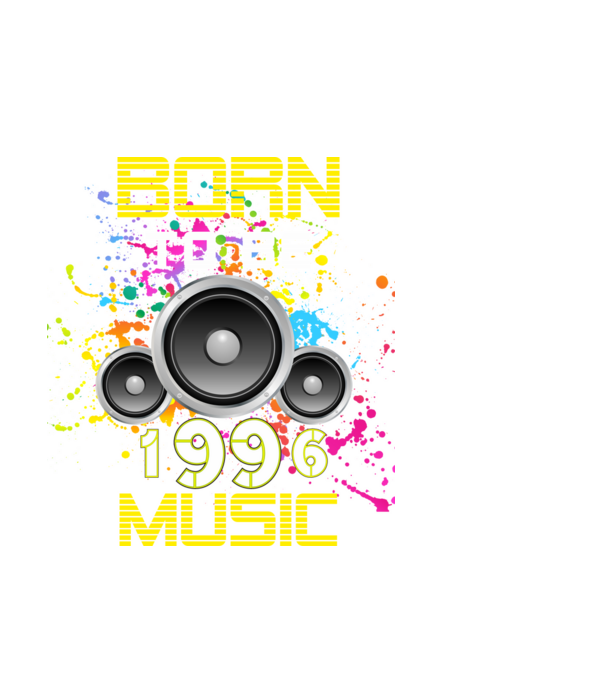 born to be music 1996-ban született, zenés születésnapi póló minta fekete pólón