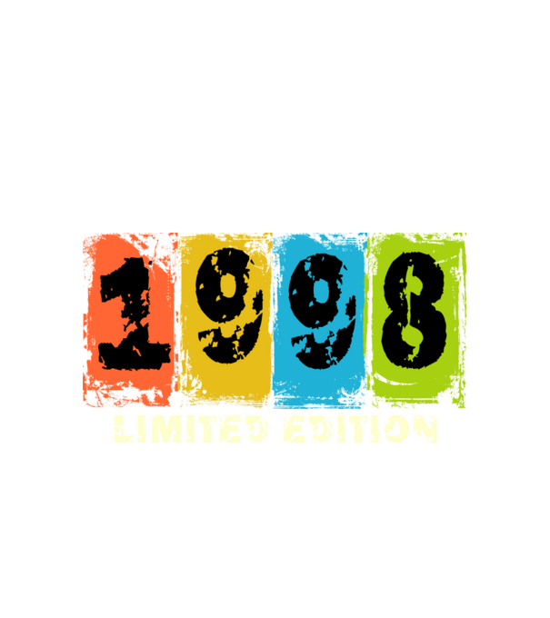 grunge évszám, limited edition felirattal, születésnapi dátum, 1998 minta fehér pólón