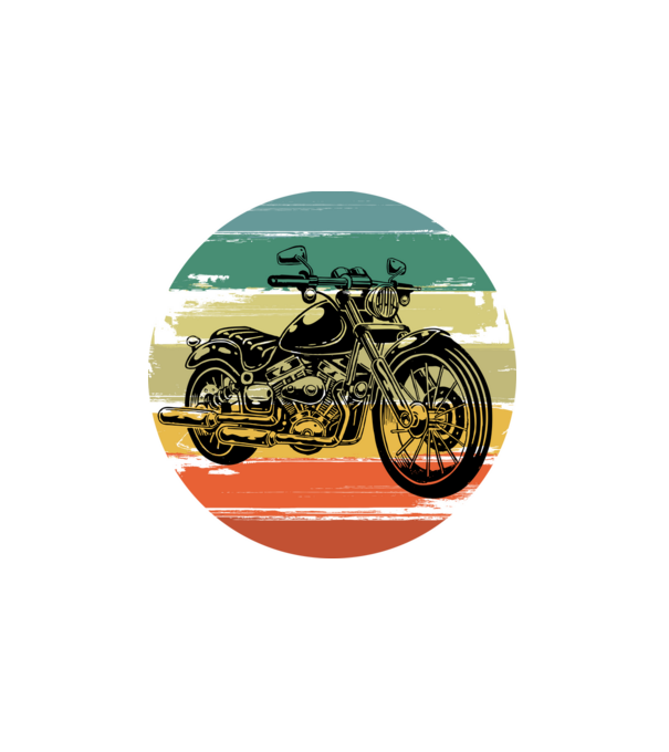 vintage retro motorkerékpár, oldtimer motor minta fehér pólón