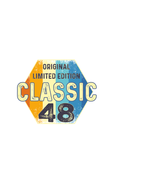 original classic limited edition embléma 48 éves születésnapra minta fekete pólón