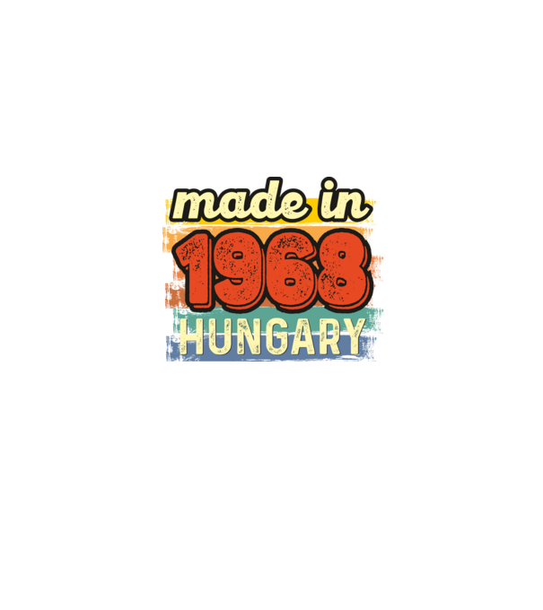made in hungary felirat, retro évszám, grunge stílus, 1968 minta farmerkék pólón