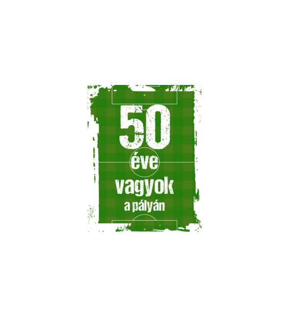 50 éve vagyok a pályán, focistás szülinap minta sötétkék pólón