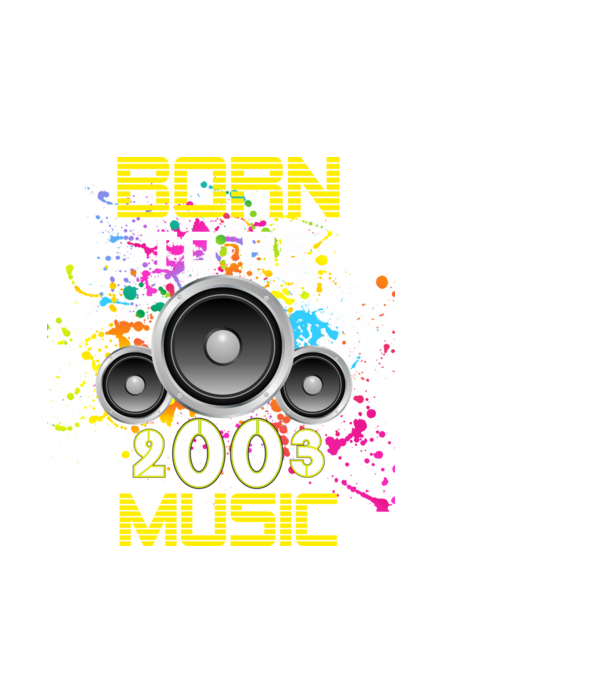 born to be music 2003-ban született, születésnapi póló minta fekete pólón