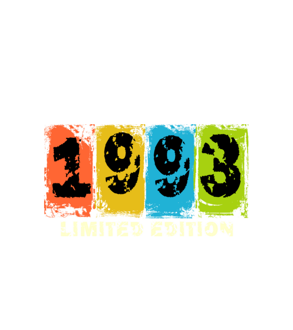 grunge évszám, limited edition felirattal, születésnapi dátum, 1993 minta fehér pólón