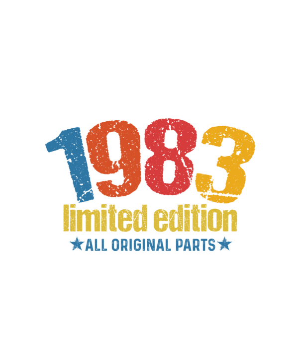 1983 limited edition ,all original parts, retro születésnapi évszám minta fehér pólón