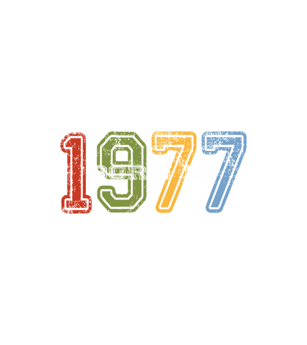 born in 1977 születésnapi felirat minta homokszín pólón