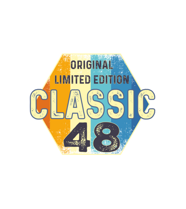 original classic limited edition embléma 48 éves születésnapra minta fehér pólón